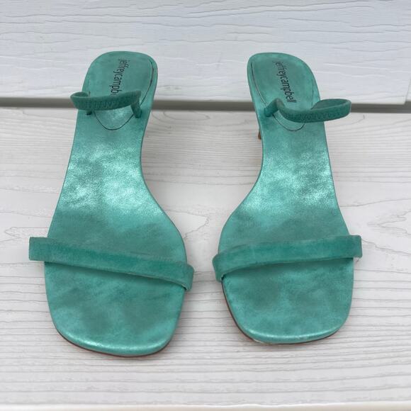 Jeffrey Campbell Hera-Hi Sandals Seafoam Green Metallic Combo Size 9 - Picture 2 of 10